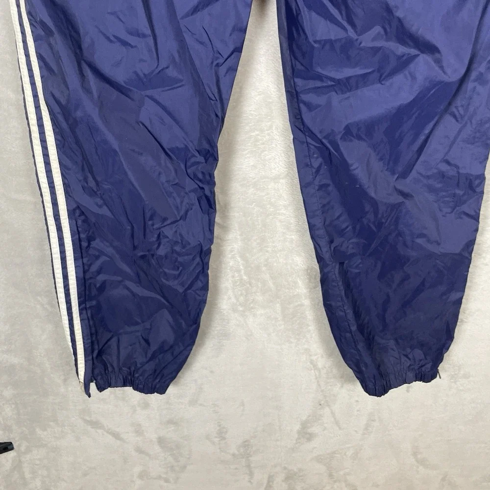 Vtg 90s Adidas Track Pants Men XL 3 Stripe Windbreaker Zip Ankle Logo Drawstring